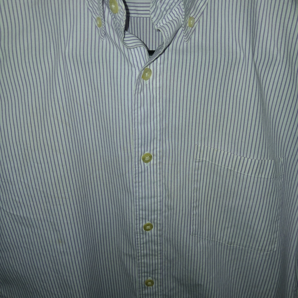 J. Crew White With Purple Pinstripe Button-Down Shirt